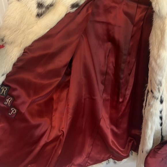 Vintage Jet Set of California 100% Real White Spotted Rabbit Fur Coat - Picture 8 of 10